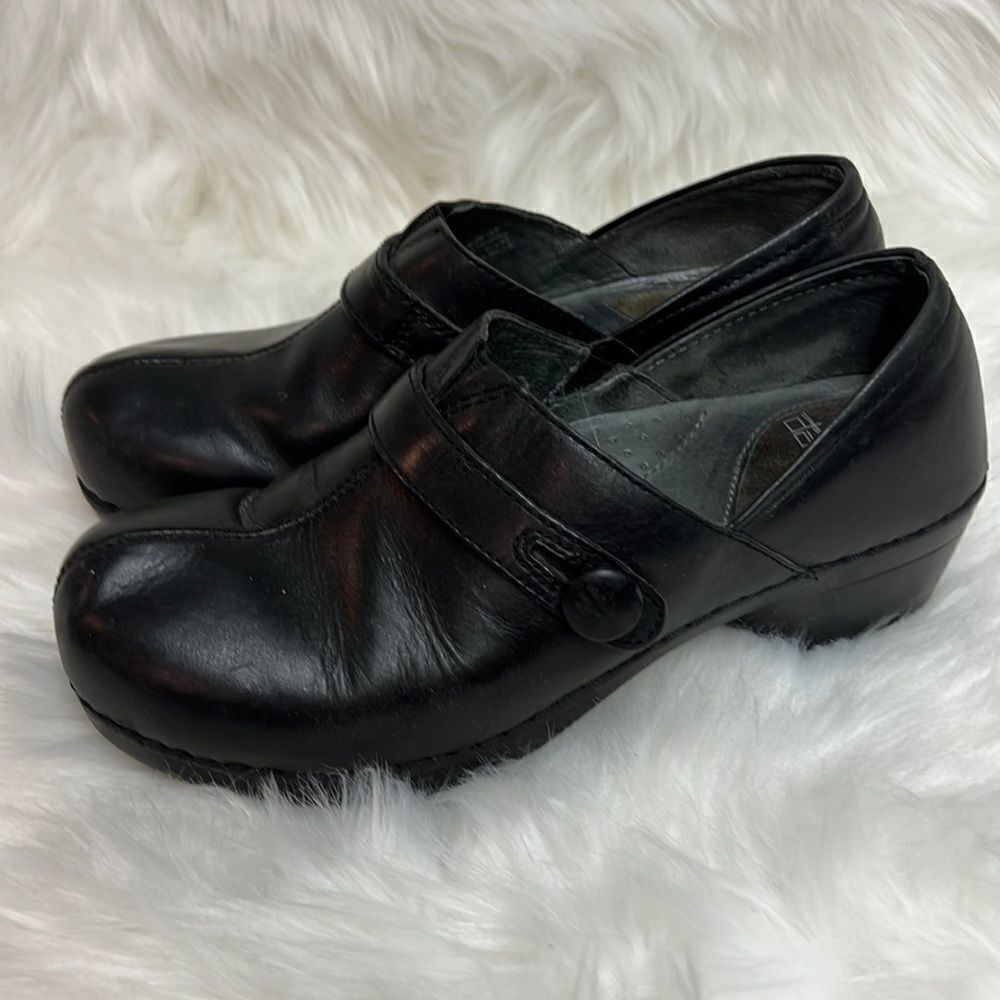 Dansko Heeled‎ Clogs Leather Black EU37 B47